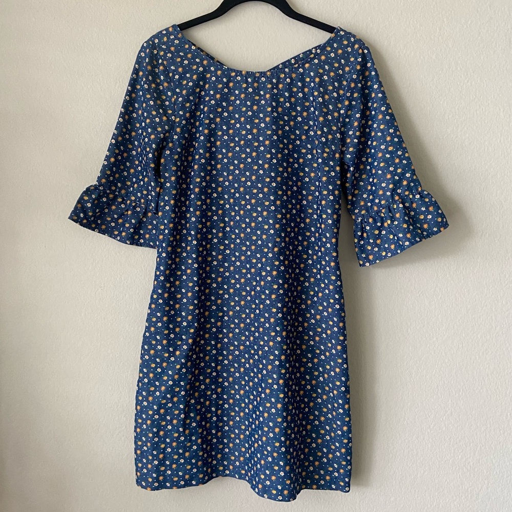 🌹NWOT Modcloth Medium Blue Cottagecore Daisy Dress